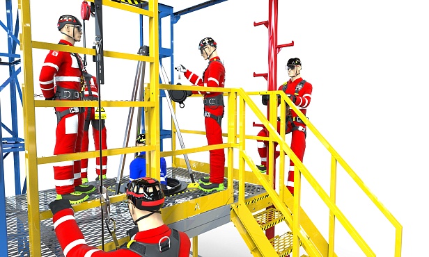  д. Алапурская. АО «Газстройпроект» запустил новый полигон «Альпинист» для тренировок высотных работ