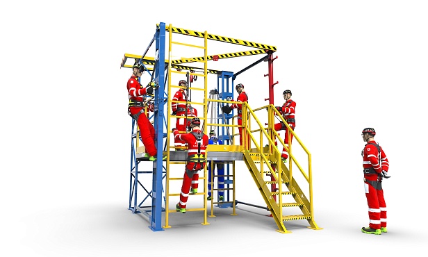  д. Алапурская. АО «Газстройпроект» запустил новый полигон «Альпинист» для тренировок высотных работ